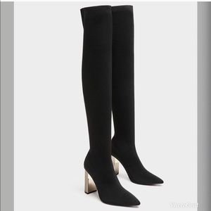 Zara knee high sock boots